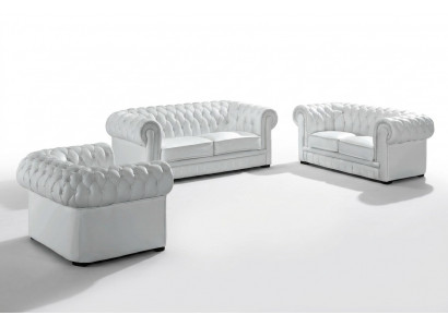 Chesterfield Couchen Sofas Polster Lieder 3+2 Sëtzer Sofagarnitur Garniture Set