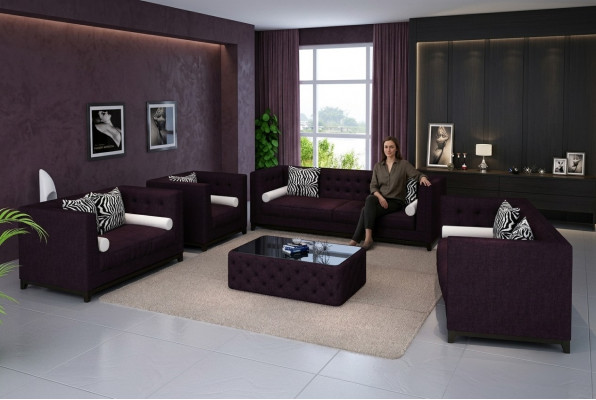 Soffagarnitur Liedersofa Sofa Couchen Sessler Set Sofa Këssen Couch 4tlg Fotell