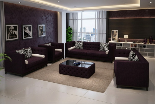 Soffagarnitur Liedersofa Sofa Couchen Sessler Set Sofa Këssen Couch 4tlg Fotell