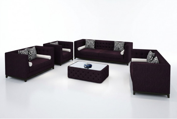 Soffagarnitur Liedersofa Sofa Couchen Sessler Set Sofa Këssen Couch 4tlg Fotell