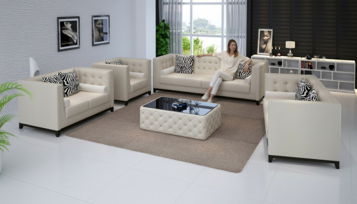 Soffagarnitur Garniture Set Design Sofa Polster Couche Lieder 3 2 Sëtzer