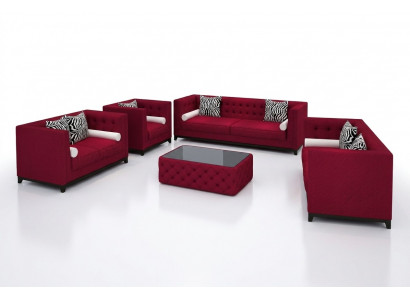 Sofagarnitur Ledersofa Sofa Couchen Sofa Sëtzer Set Polster Couch 3tlg Fautteuil