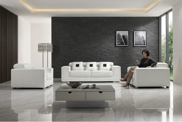 Ledercouch Garnitur Sofagarnitur 3+2 Sëtzer Set Polstersofa Canapé Designersofa Neit