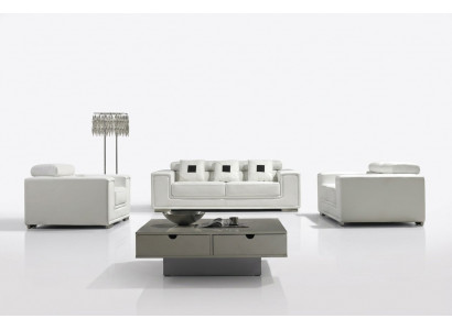 Ledercouch Garnitur Sofagarnitur 3+2 Sëtzer Set Polstersofa Canapé Designersofa Neit