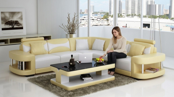 Design Ecksofa Lieder Sofa Couch Polster Eck Sëtz Wunnlandschaft Garnitur