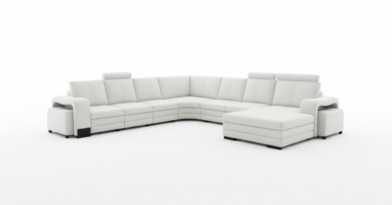 Wunnzëmmer Sitz Garnitur Sofa Matritzen Set Wunnlandschaf Sofa + 2x Hocker