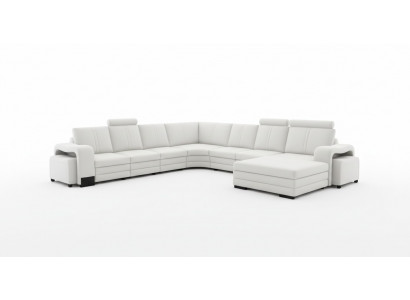 Wunnzëmmer Sitz Garnitur Sofa Matritzen Set Wunnlandschaf Sofa + 2x Hocker