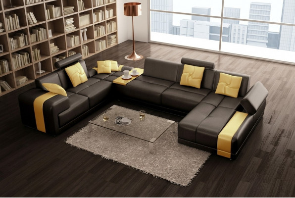 Canapé Eck-Garnitur Wunnlandschaft U-Form Eckcouch Ecksofa Garnitur.