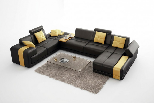 Canapé Eck-Garnitur Wunnlandschaft U-Form Eckcouch Ecksofa Garnitur.