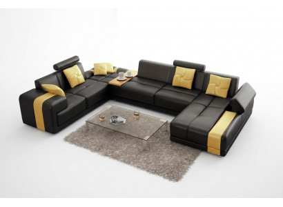 Canapé Eck-Garnitur Wunnlandschaft U-Form Eckcouch Ecksofa Garnitur.