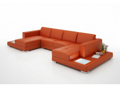 U Form Canapé Couch Polstergarnitur Wunnlandschaft Design Eckecksofa Lieder