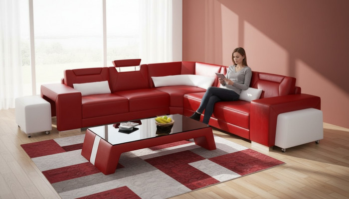 Lieder Modern Canapé Wunnlandschaft Liederkanapé Sofagarnitur Kanapé L Form Couchtisch