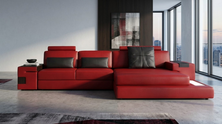 Design-Ecksofa Sofa Couch Polster-Eckgarnitur Ledersofa Sofas Couchen
