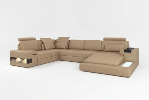 U-Form Sofa Canapé Polstersëtzt Wunnlandschaft Eckssofa Design Lieder