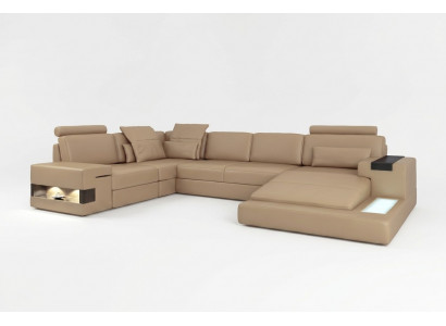U-Form Sofa Canapé Polstersëtzt Wunnlandschaft Eckssofa Design Lieder