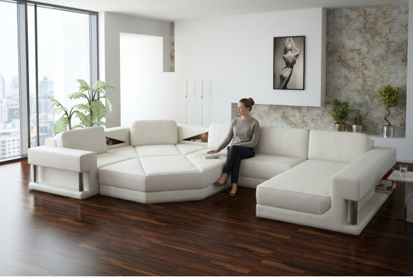 Canapé Eckgarnitur Wohnlandschaft U-Form Sofa Eckcouch Ecksofa Garnitur