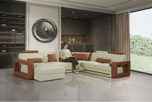Designer Canapé U-Form Eckcouch Polster Canapé Lieder Garnituren Wunnlandschaft Neit
