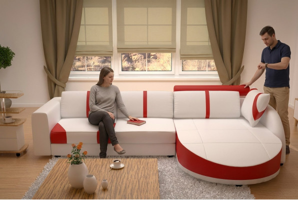 Eckcouch Eckgarnitur L-Form Sofa Ecksofa Dekorativ Garnitur Polster Couch