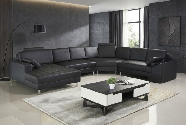 Eckcouch U Form Sofa Canapé Couchage Polstersofa Wunnlandschaft Ledersofa