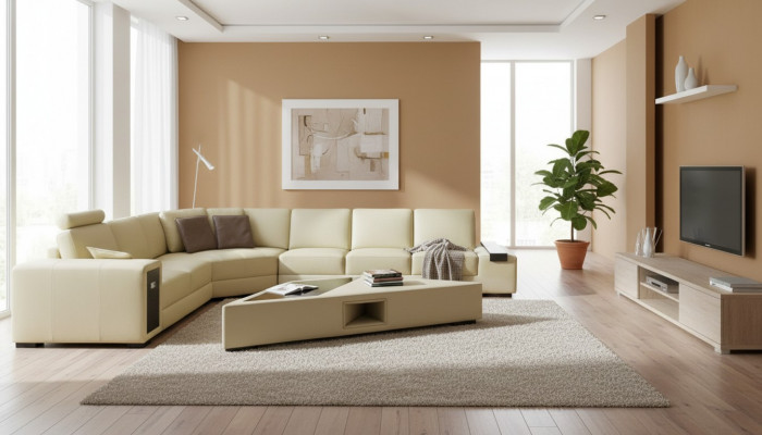 Designer Sofa Canapé Ecksofa mat Hocker Garnitur Polster Wunnlandschaft