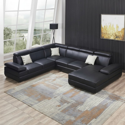 Modern Sofa Eckgarnitur U-Form Gepolsterte Ecke Couch Designer Sëtz Miwwel Couchen