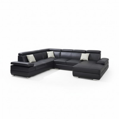 Modern Sofa Eckgarnitur U-Form Gepolsterte Ecke Couch Designer Sëtz Miwwel Couchen