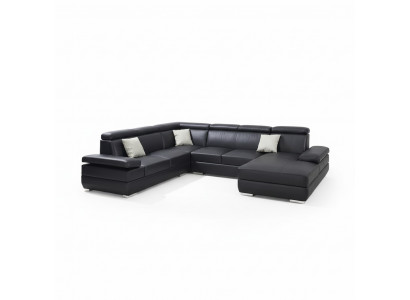 Modern Sofa Eckgarnitur U-Form Gepolsterte Ecke Couch Designer Sëtz Miwwel Couchen