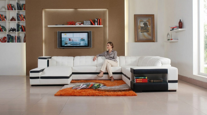 Designer Canapé Sofa Ecksofa mat Hocker Garnitur Wunnlandschaft Polster