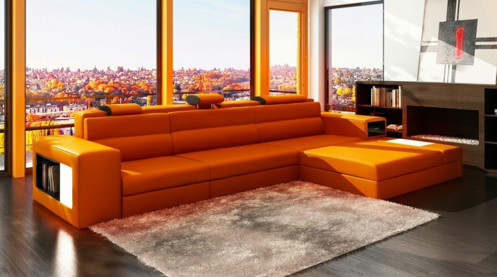 Designer Sofa Canapé Garnitur Ecksofa mat Hocker Wunnlandschaft Polster.