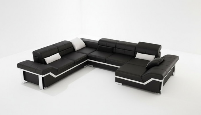 Eck Canapé Designer Sëtz Miwwel Couchen Modern Sofa Eckgarnitur U Form Polster.