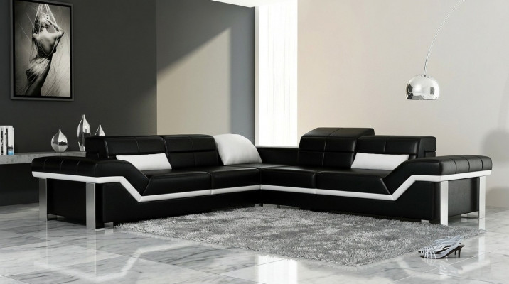 Ledersofa L-Form Canapé Wunnlandschaft Ecksofa Garnitur Design Dekor Modern