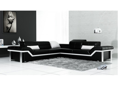 Ledersofa L-Form Canapé Wunnlandschaft Ecksofa Garnitur Design Dekor Modern
