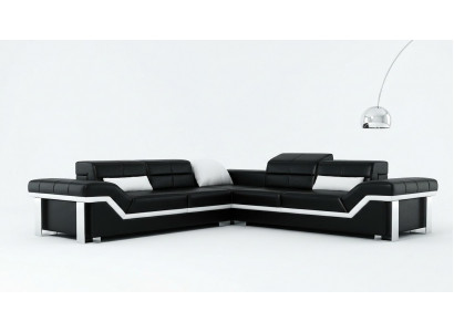 Ledersofa L-Form Canapé Wunnlandschaft Ecksofa Garnitur Design Dekor Modern