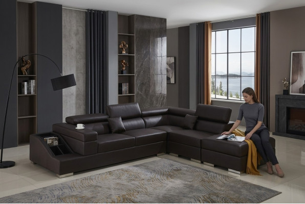 Modern Couch Eckgarnitur L-Form Polster Ecker Canapé Designer Sëtz Miwwelen