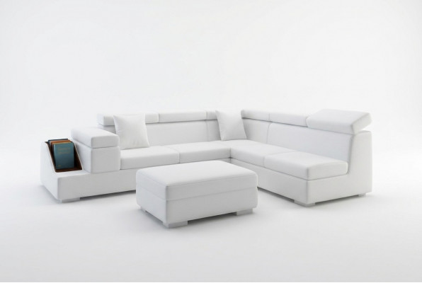 Ecksofa L Form Sofa Canapé Polstersitzgarnitur Wunnlandschaft Ledercanapé Hocker
