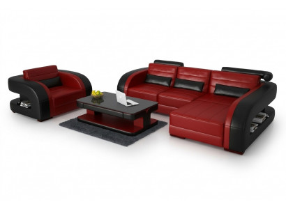 Modern Eckcouch L Form Polster Sëtz Ecke Canapé + Fautteuil Sofas
