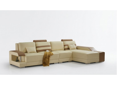 Liederkanapé L-Form Canapé Wunnlandschaft Eckkanapé Garnitur Design Modern Kanapé Beige