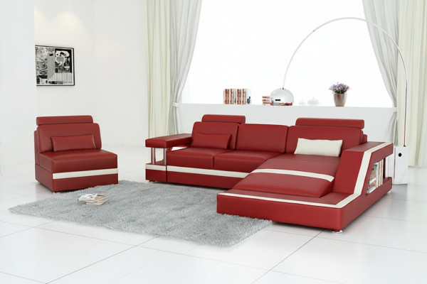 Eckcouch Sofa-Garnitur Couch Ecke Polster Hocker Set Komplett Sesselen Sofa