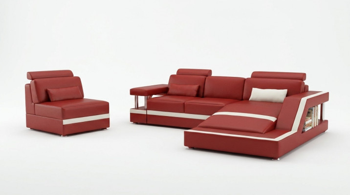 Eckcouch Sofa-Garnitur Couch Ecke Polster Hocker Set Komplett Sesselen Sofa