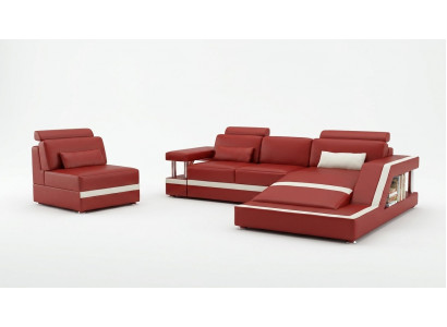 Eckcouch Sofa-Garnitur Couch Ecke Polster Hocker Set Komplett Sesselen Sofa