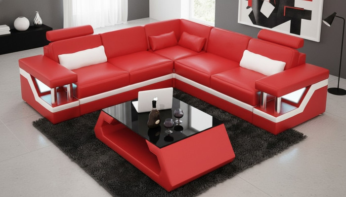Couch Ecksofa Lieder Wunnlandschaft Garnitur Design Modern Sofa L-Form