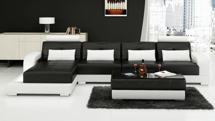 Miwwelen Ecksofa Lieder Sofa Canapé Polster Eck Sëtz Wunnlandschaft Garnitur