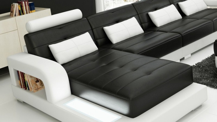 Miwwelen Ecksofa Lieder Sofa Canapé Polster Eck Sëtz Wunnlandschaft Garnitur