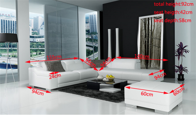 Designer Canapé Garnitur Eckcouch mat Hocker Wunnlandschaft Polster