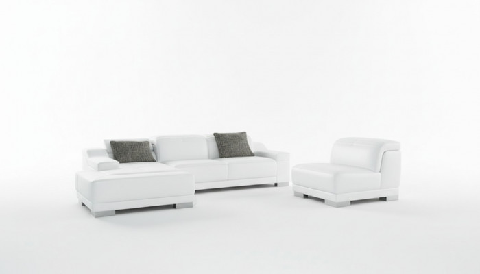 Modern Sofa Ecksembléck L-Form Polster Sitz Ecke Couch + Fautteuil Ecksofa