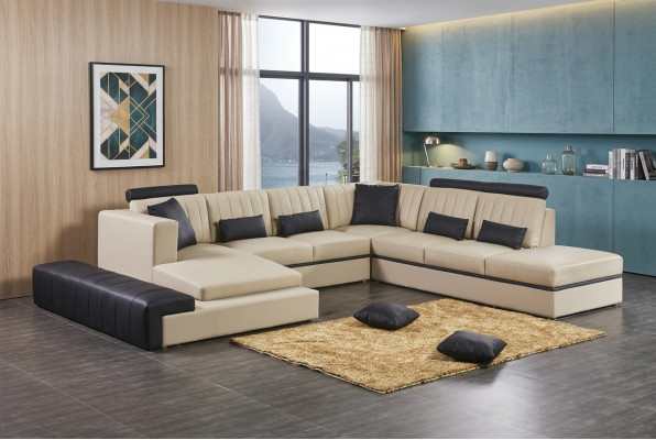 Lieder Modern Couch Wunnlandschaft Ledersofa Sofagarnitur Sofa U-Form