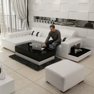 Eckcouch Couch Polster Wunnlandschaft Lieder Eck Sofagarnitur L Form mat Hocker