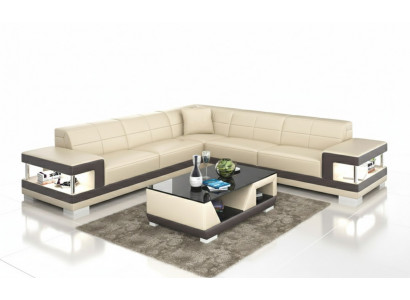 Liederdivan L-Form Canapé Wunnlandschaft Eckdivan Garnitur Design Sofa