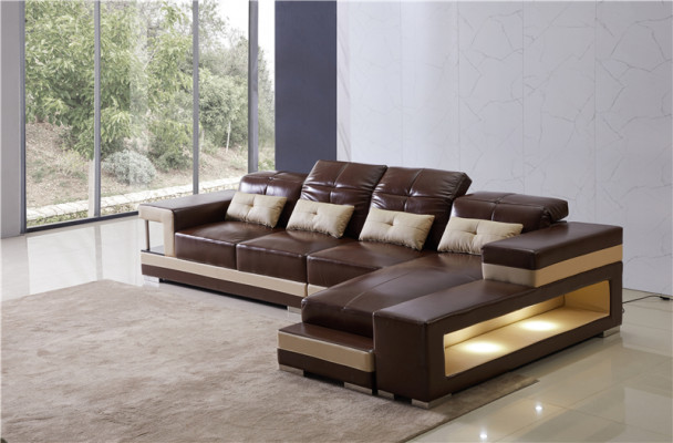 Eckcouch Lieder Wunnlandschaft Garnitur Design Modern Canapé L-Form Braun