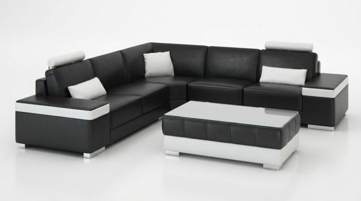 Liederdivan Miwwelen L-Form Canapé Wunnlandschaft Eckdivan Garnitur Design